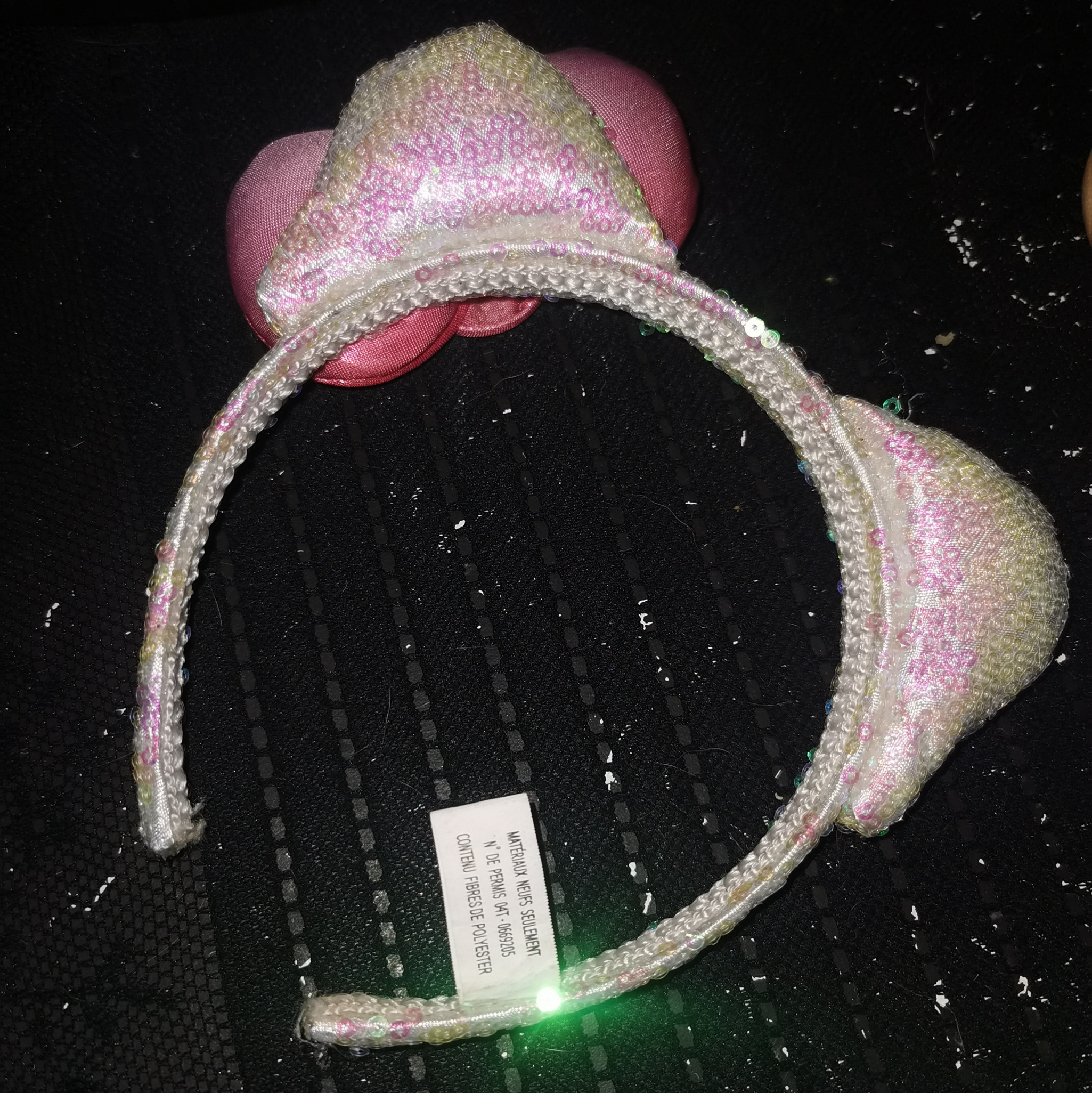 White Hello Kitty headband with pink bow